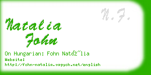 natalia fohn business card